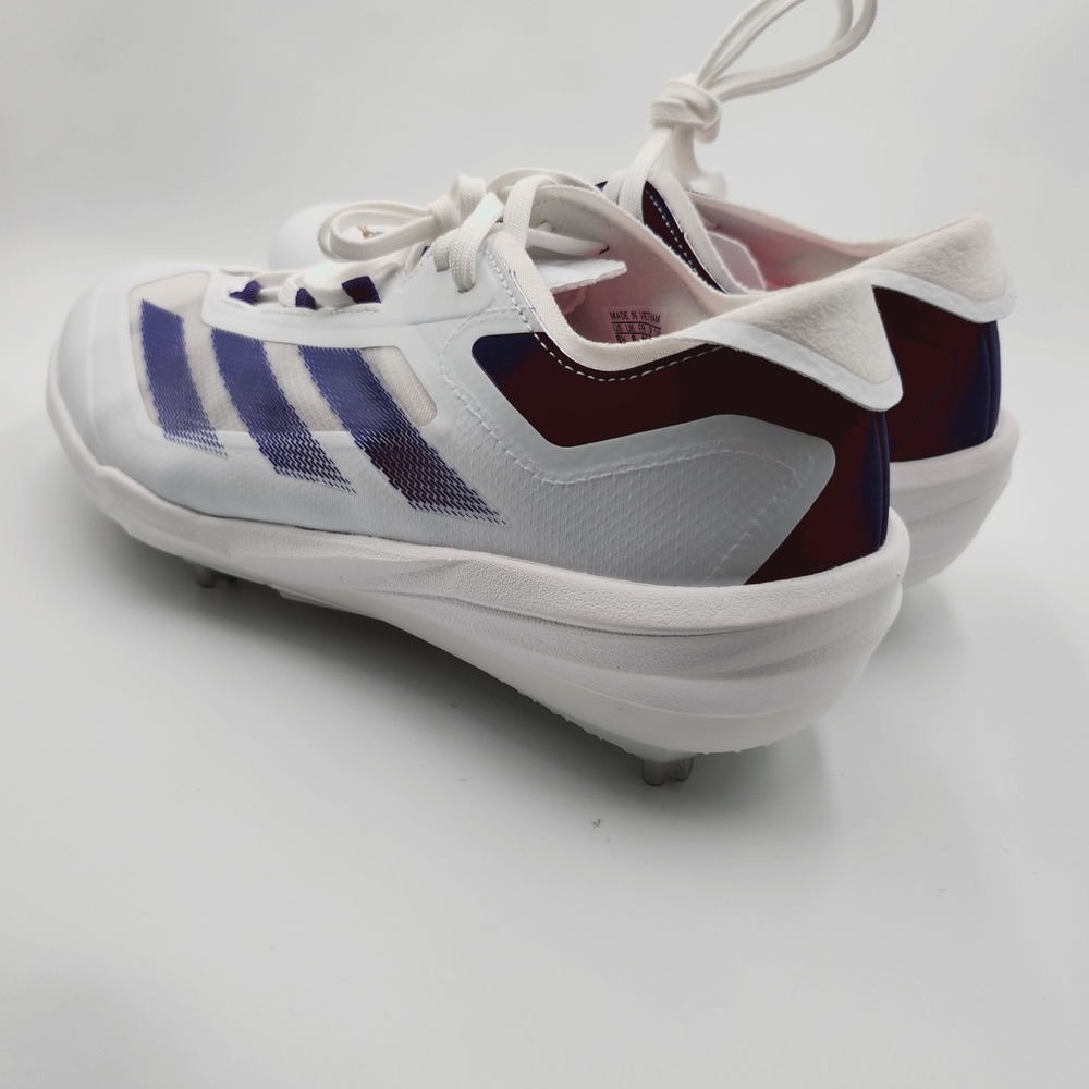 Mens Size 8.5 Adidas Baseball Cleats Adizero Impact NCAA White Purple JR3062 - Picture 3 of 5